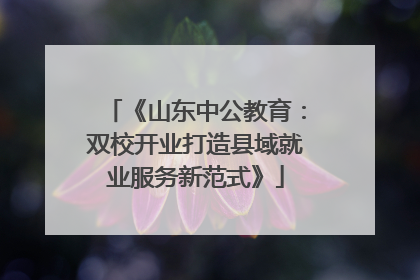 《山东中公教育：双校开业打造县域就业服务新范式》