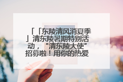 「东陵清风消夏季」清东陵暑期特别活动，“清东陵大使”招募啦！用你的热爱守护世界遗产！