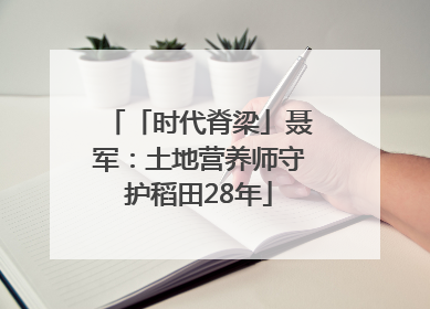「时代脊梁」聂军：土地营养师守护稻田28年