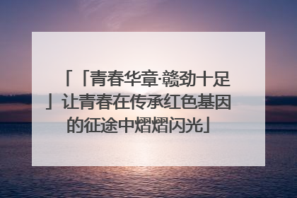 「青春华章·赣劲十足」让青春在传承红色基因的征途中熠熠闪光
