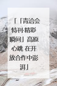 「青洽会特刊·精彩瞬间」高原心跳 在开放合作中澎湃