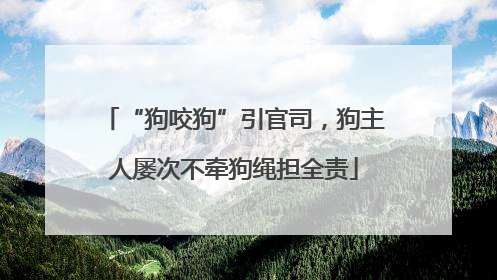 “狗咬狗”引官司，狗主人屡次不牵狗绳担全责