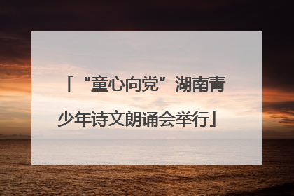“童心向党”湖南青少年诗文朗诵会举行