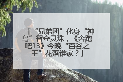 “兄弟团”化身“神鸟”智夺灵珠，《奔跑吧13》今晚“百谷之王”花落谁家？