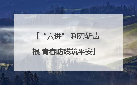“六进” 利刃斩毒根 青春防线筑平安