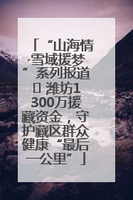 “山海情·雪域援梦”系列报道⑪ 潍坊1300万援藏资金，守护藏区群众健康“最后一公里”