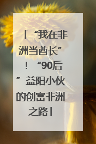 “我在非洲当酋长”！“90后”益阳小伙的创富非洲之路