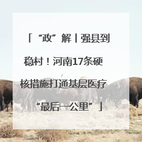 “政”解丨强县到稳村！河南17条硬核措施打通基层医疗“最后一公里”