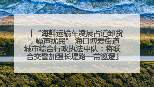 “海鲜运输车凌晨占道卸货，噪声扰民” 海口博爱街道城市综合行政执法中队：将联合交警加强长堤路一带巡逻