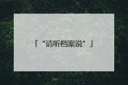 “请听档案说”
