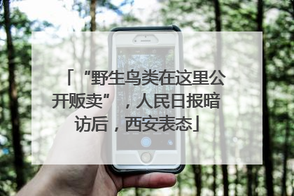 “野生鸟类在这里公开贩卖”，人民日报暗访后，西安表态