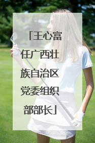 王心富任广西壮族自治区党委组织部部长