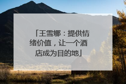 王雪娜：提供情绪价值，让一个酒店成为目的地
