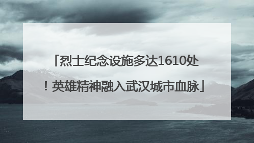 烈士纪念设施多达1610处！英雄精神融入武汉城市血脉