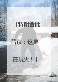 特朗普批普京：这是在玩火！