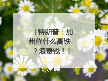 特朗普：加州修什么高铁？浪费钱！