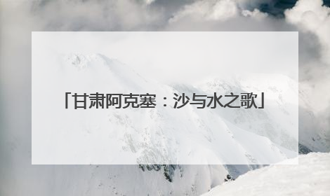甘肃阿克塞：沙与水之歌