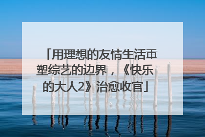 用理想的友情生活重塑综艺的边界，《快乐的大人2》治愈收官