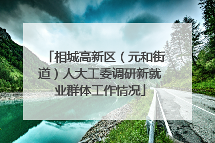 相城高新区（元和街道）人大工委调研新就业群体工作情况