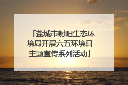 盐城市射阳生态环境局开展六五环境日主题宣传系列活动