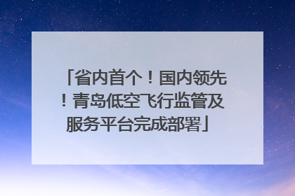 省内首个！国内领先！青岛低空飞行监管及服务平台完成部署