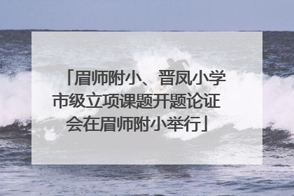 眉师附小、晋凤小学市级立项课题开题论证会在眉师附小举行