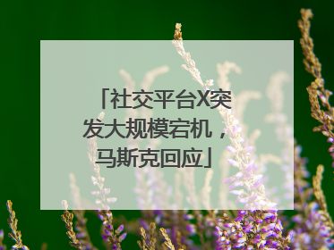 社交平台X突发大规模宕机，马斯克回应