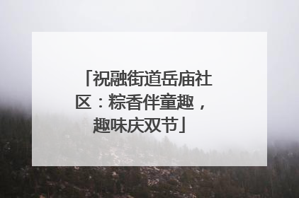 祝融街道岳庙社区：粽香伴童趣，趣味庆双节