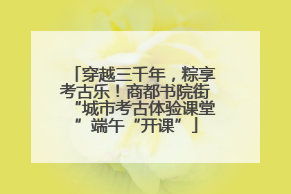 穿越三千年，粽享考古乐！商都书院街“城市考古体验课堂”端午“开课”