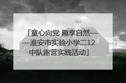童心向党 趣享自然——淮安市实验小学二12中队露营实践活动