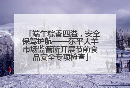 端午粽香四溢，安全保驾护航——东平大羊市场监管所开展节前食品安全专项检查
