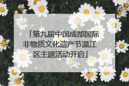 第九届中国成都国际非物质文化遗产节温江区主题活动开启