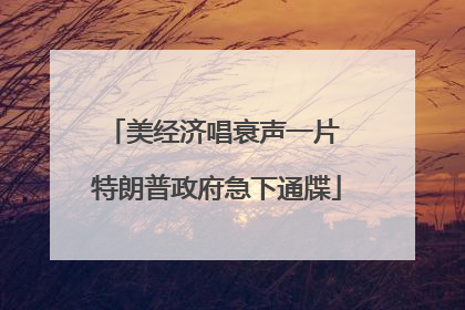 美经济唱衰声一片 特朗普政府急下通牒