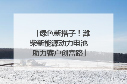 绿色新搭子！潍柴新能源动力电池助力客户创富路