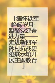 缅怀铁军峥嵘岁月·凝聚党建奋进力量——走进新四军砂村抗战史迹展示馆开展主题教育