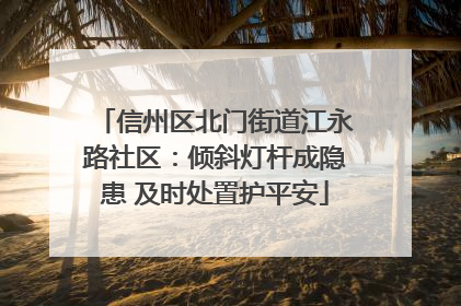 信州区北门街道江永路社区：倾斜灯杆成隐患 及时处置护平安