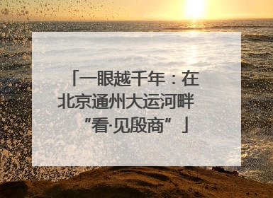 一眼越千年：在北京通州大运河畔“看·见殷商”