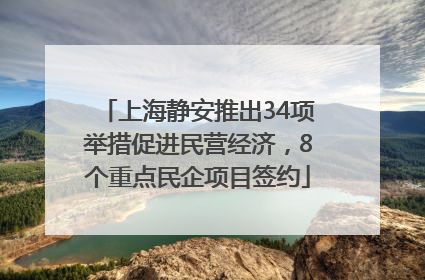 上海静安推出34项举措促进民营经济，8个重点民企项目签约