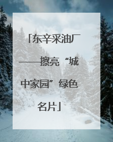 东辛采油厂——擦亮“城中家园”绿色名片