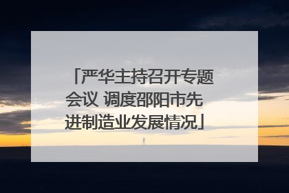 严华主持召开专题会议 调度邵阳市先进制造业发展情况