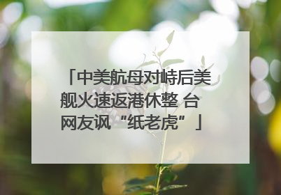 中美航母对峙后美舰火速返港休整 台网友讽“纸老虎”