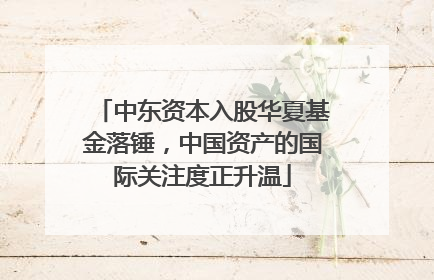 中东资本入股华夏基金落锤，中国资产的国际关注度正升温