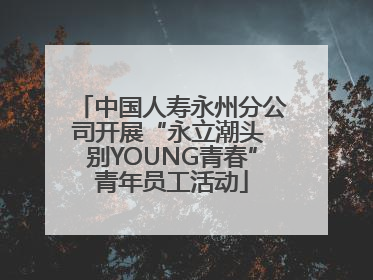 中国人寿永州分公司开展“永立潮头 别YOUNG青春”青年员工活动