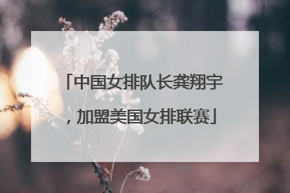 中国女排队长龚翔宇，加盟美国女排联赛