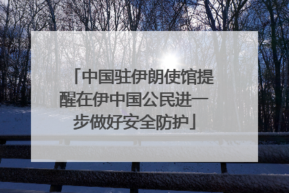 中国驻伊朗使馆提醒在伊中国公民进一步做好安全防护