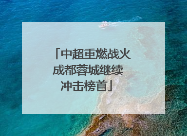 中超重燃战火 成都蓉城继续冲击榜首
