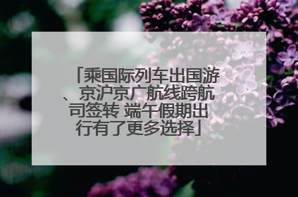 乘国际列车出国游、京沪京广航线跨航司签转 端午假期出行有了更多选择