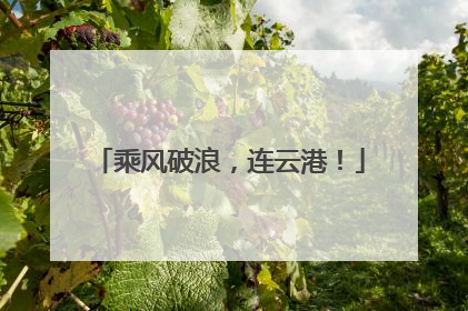 乘风破浪，连云港！