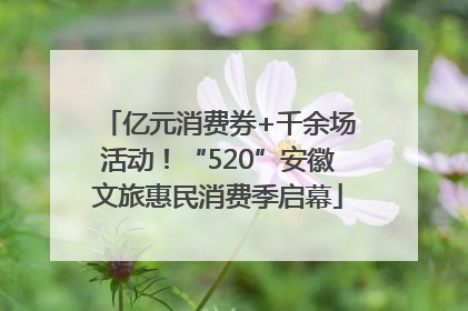 亿元消费券+千余场活动！“520”安徽文旅惠民消费季启幕