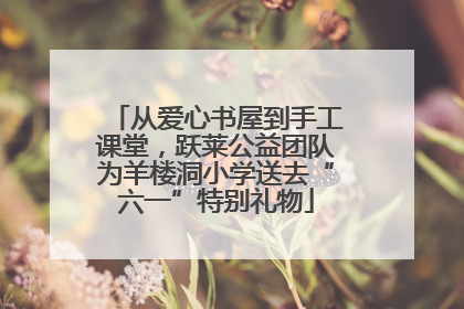 从爱心书屋到手工课堂，跃莱公益团队为羊楼洞小学送去“六一”特别礼物